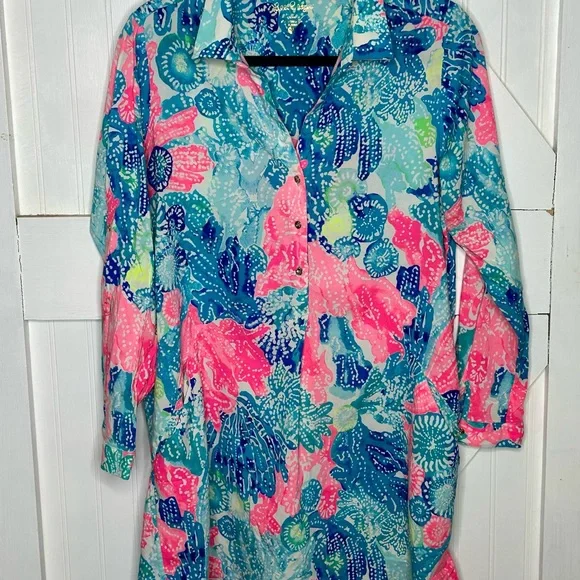 Lilly Pulitzer Lillith Tunic Dress in Multi Boho Batik Size Medium‎ - Picture 7 of 9